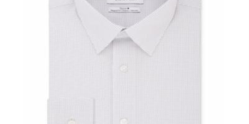 Camisa social Calvin Klein Classic Regular Fit Masculina, sem passar, com elastano, roxa, tamanho 16,5 x 34 x 35