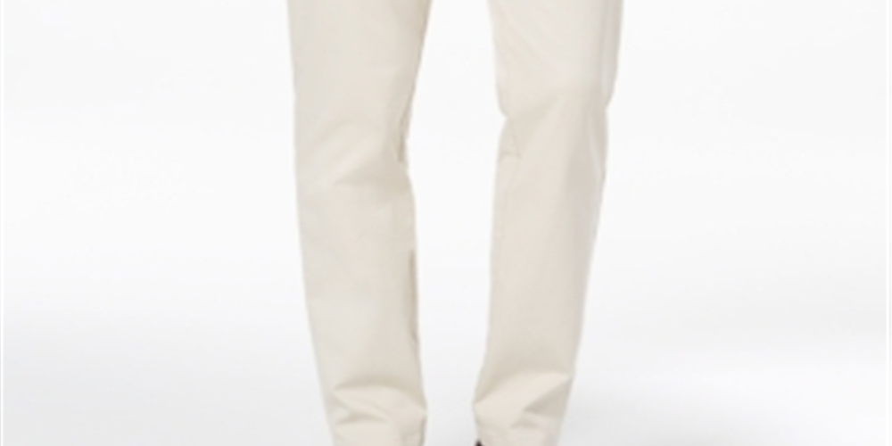 Calça Chino Casual Masculina Tasso Elba Cosimo Classic Fit Marrom Tamanho 34X32