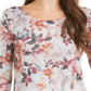 Blusa feminina com estampa floral estilo &amp; co, cinza, floral, tamanho P