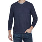 Suéter masculino vintage à prova de intempéries com decote em V e toque suave, azul, tamanho GG