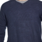 Suéter masculino vintage à prova de intempéries com decote em V e toque suave, azul, tamanho GG