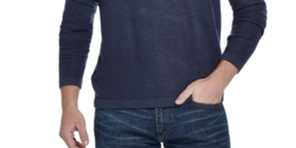 Suéter masculino vintage à prova de intempéries com decote em V e toque suave, azul, tamanho GG