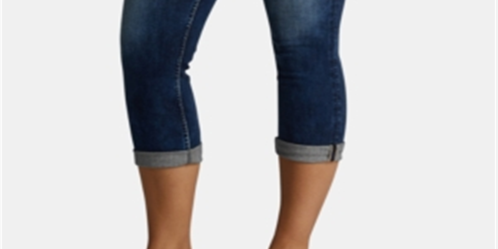 Calça jeans capri feminina Suki Rolled da Silver Jeans Co, azul, tamanho 33