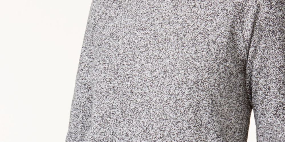 Camiseta feminina Karen Scott com gola redonda e manga comprida mesclada, tamanho pequeno, cinza