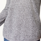 Camiseta feminina Karen Scott com gola redonda e manga comprida mesclada, tamanho pequeno, cinza