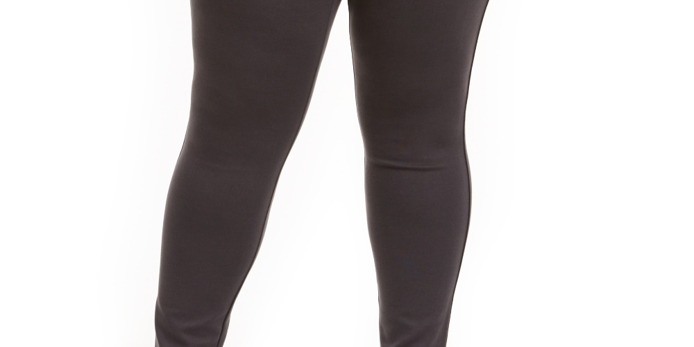 Leggings femininas de malha ponte com cós largo estilo &amp; co, cinza, tamanho 24W