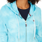 Tommy Hilfiger Moletom com capuz feminino de algodão tingido, azul, tamanho médio