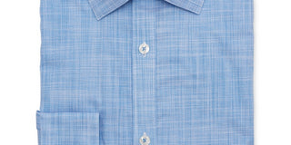 Camisa social masculina Ryan Seacrest Distinction Slim Fit de algodão, azul, tamanho 17,5 x 32-33