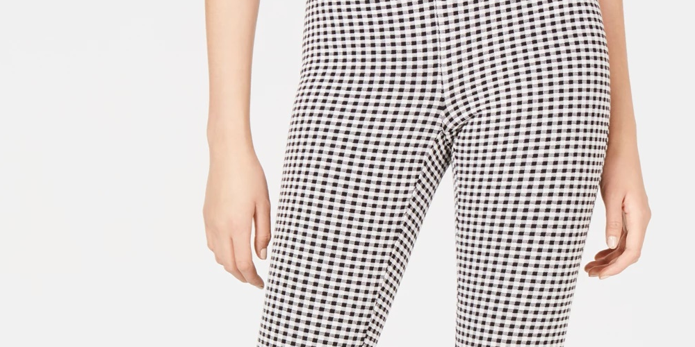 Calça feminina xadrez Maison Jules preta tamanho XS