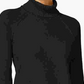 Karen Scott Suéter Feminino Texturizado Sólido Manga Longa Gola Alta Preto Tamanho P