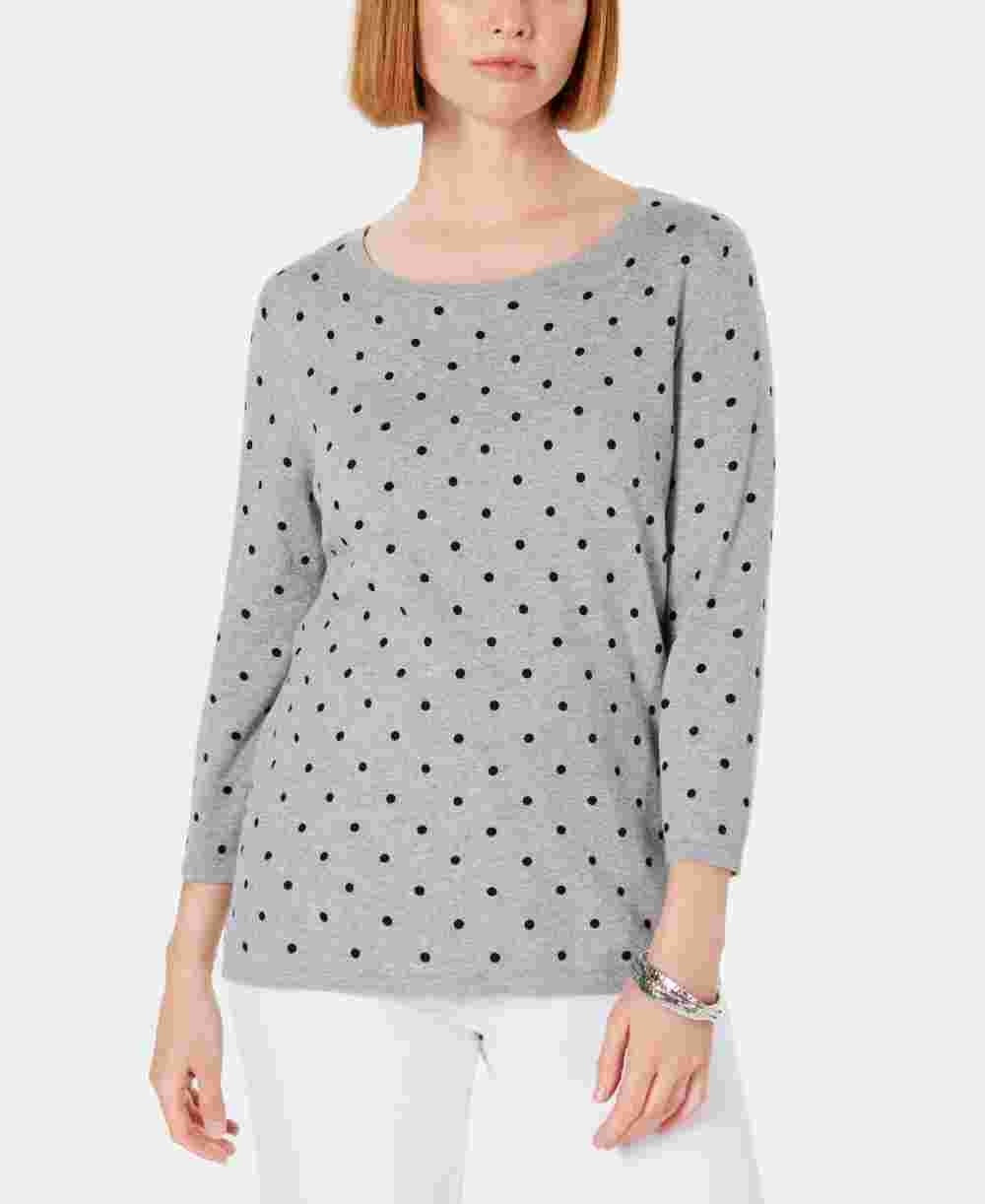 Karen Scott Suéter Feminino Dot Dream Cinza Tamanho Grande