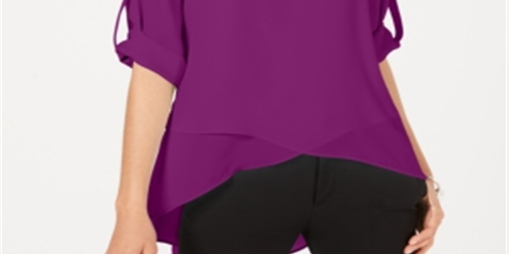 Top Alfani Feminino Alto Baixo Cruzado Fichsia Tamanho P