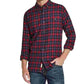 Camisa social masculina vintage à prova de intempéries, xadrez, com gola xadrez, ajuste clássico, de algodão, tamanho XX-G