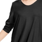 Túnica feminina Eileen Fisher com decote em joia e manga comprida, marrom, tamanho XS