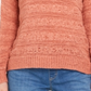 Suéter pulôver feminino estilo &amp; co com fita de lã laranja tamanho pequeno grande