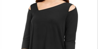 Top assimétrico feminino Alfani preto tamanho pequeno G