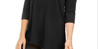 Top assimétrico feminino Alfani preto tamanho pequeno G