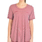 Camiseta feminina listrada NY Collection Swing vermelha tamanho pequeno XL