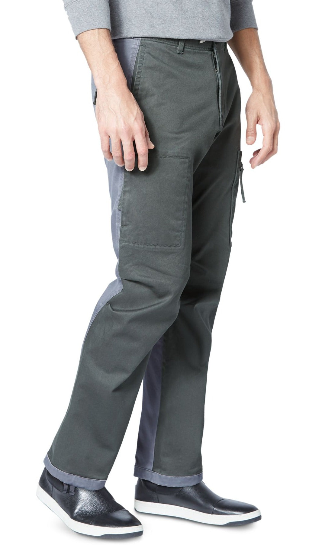 Calça cargo urbana Dockers Slim Fit masculina, tecido elástico, durabilidade, cinza, tamanho 38X30