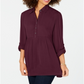 Camisa túnica babydoll feminina Style &amp; Co Winestone tamanho pequeno L