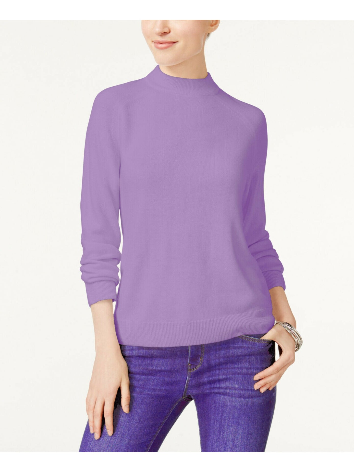 Karen Scott Suéter Feminino Gola Falsa Roxo Tamanho Pequeno G