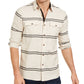 Camisa listrada masculina Sun + Stone Ivan bege tamanho XX-G