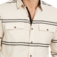 Camisa listrada masculina Sun + Stone Ivan bege tamanho XX-G