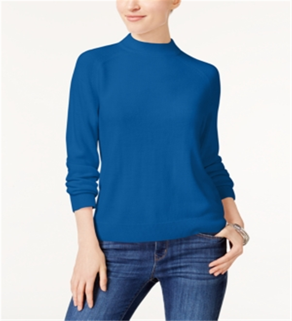 Karen Scott Suéter Feminino Gola Falsa Azul Tamanho Pequeno P
