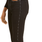 Calça jeans skinny feminina INC International Concepts com tachas e bainha desfiada, preta, tamanho 0