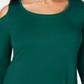 JM Collection Blusa feminina com ombros descobertos, verde, tamanho pequeno G