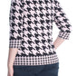 Blusa feminina pied-de-poule com manga 3/4, rosa, tamanho extragrande, da Charter Club