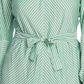 Vince Camuto Blusa feminina listrada de manga comprida com decote em joia, verde, tamanho grande