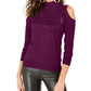 Suéter feminino Thalia Sodi com ombros descobertos, roxo, tamanho grande