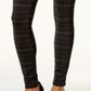 Legging feminina xadrez ponte estilo &amp; co, preta, tamanho pequeno pequeno
