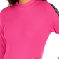Camiseta Calvin Klein Feminina Performance Logo Listrada Gola Mock Rosa Tamanho Médio