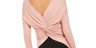 Bar III Women's Wear 2 Ways Twist Suéter Rosa Tamanho XX-Grande