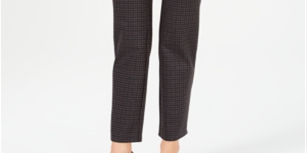 Calça feminina estampada Charter Club, cor marrom, tamanho 4