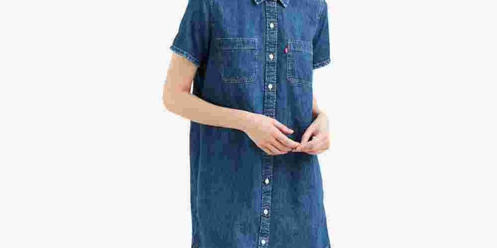 Vestido camisa jeans feminino Levi's azul tamanho grande