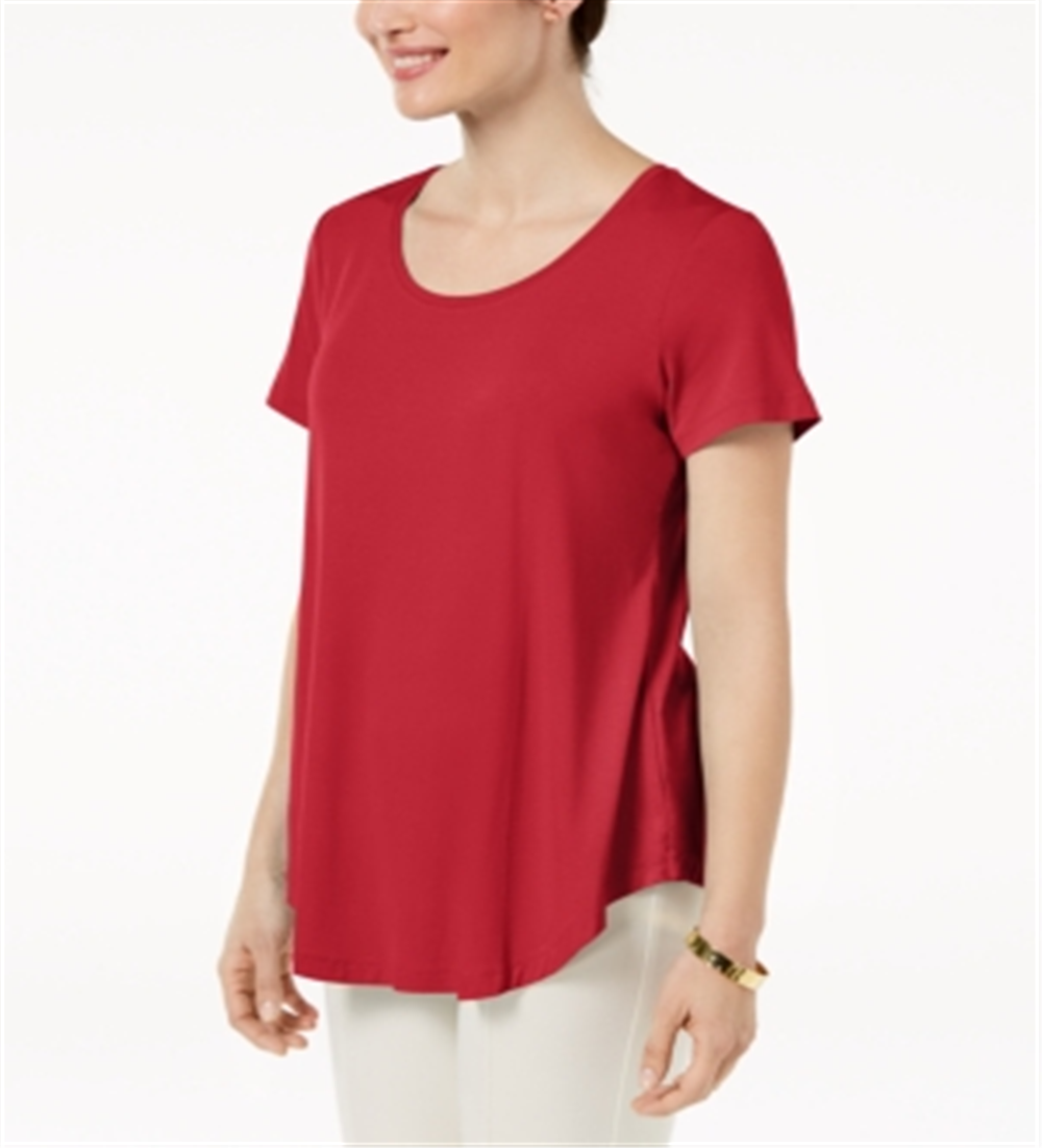 Blusa feminina com bainha curta e estampa floral JM Collection, rosa, tamanho pequeno G