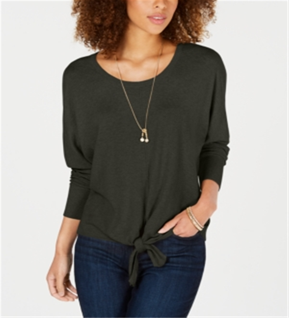 Suéter feminino com amarração frontal estilo &amp; co, cinza, tamanho P
