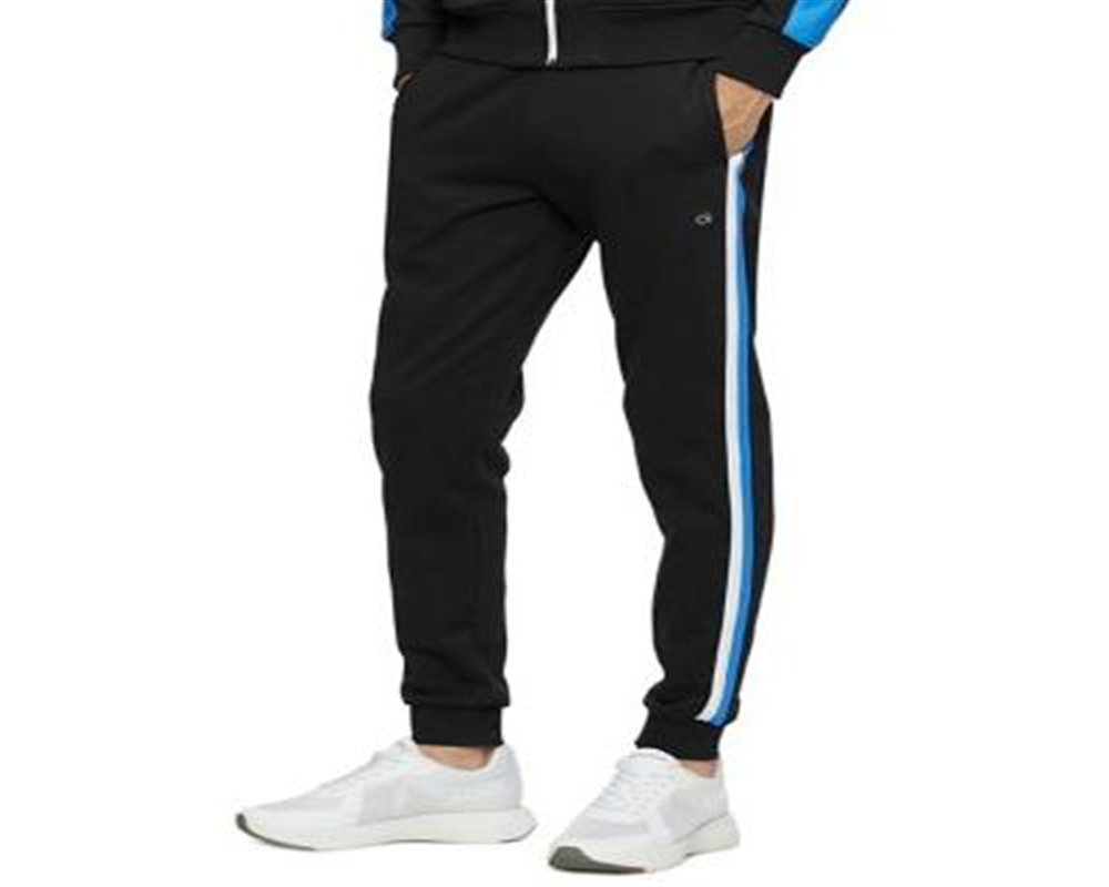 Calça de moletom listrada masculina Calvin Klein preta tamanho grande