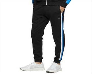 Calça de moletom listrada masculina Calvin Klein preta tamanho grande