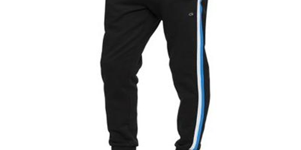 Calça de moletom listrada masculina Calvin Klein preta tamanho grande