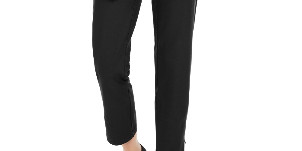 Calça Eileen Fisher Feminina Slim Zip Tornozelo Malha Preta Tamanho Médio