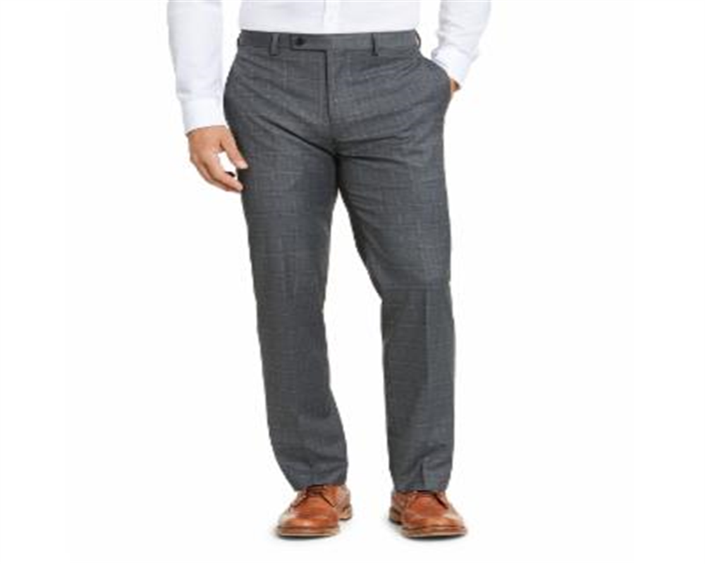Calça social Ralph Lauren Classic Fit UltraFlex Stretch Windowpane Masculina Cinza Tamanho 42X30