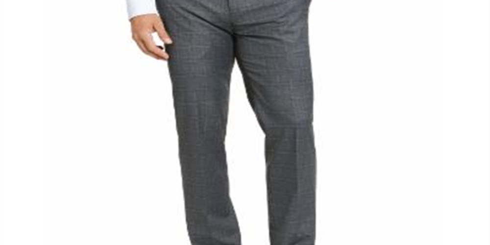 Calça social Ralph Lauren Classic Fit UltraFlex Stretch Windowpane Masculina Cinza Tamanho 42X30