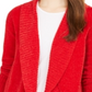 Cardigan feminino estilo &amp; co com gola xale em chenille, vermelho, tamanho pequeno GG