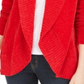 Cardigan feminino estilo &amp; co com gola xale em chenille, vermelho, tamanho pequeno GG
