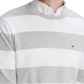 Suéter listrado masculino Tommy Hilfiger Signature Rugby, tamanho grande, prateado