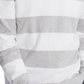 Suéter listrado masculino Tommy Hilfiger Signature Rugby, tamanho grande, prateado